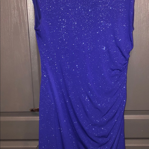 Beautiful deep purple/purple cocktail dress.  C. 41.5 in from shoulder to hem - Picture 5 of 10